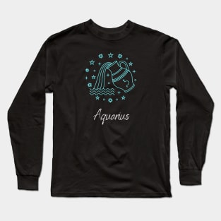 Birthday zodiac sign Aquarius Long Sleeve T-Shirt